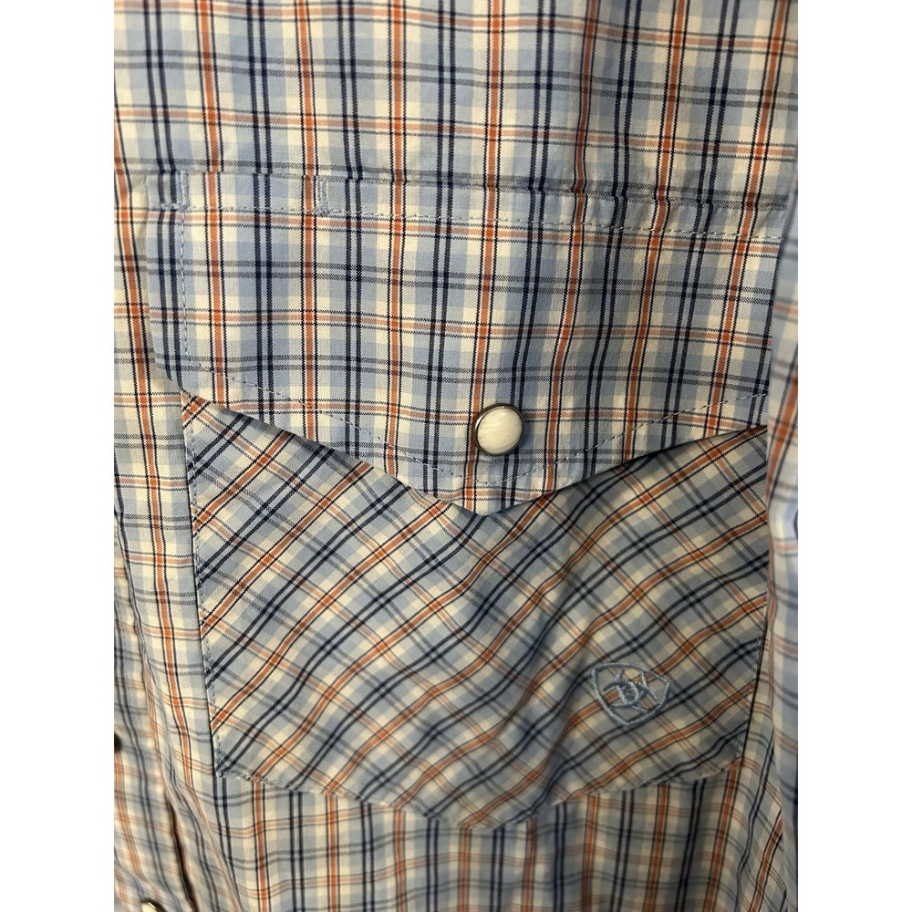 Ariat Pro Series Western Shirt Mens XXL Blue Plaid Long Sleeve Button Down - Picture 5 of 8